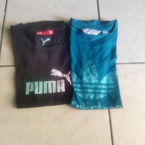 Set of two Puma and Adidas shirts like new