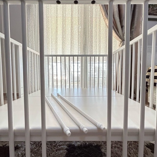 Wooden adjustable baby playpen used, white