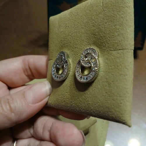 Abel & Lula earrings platinum plated with zirconia new