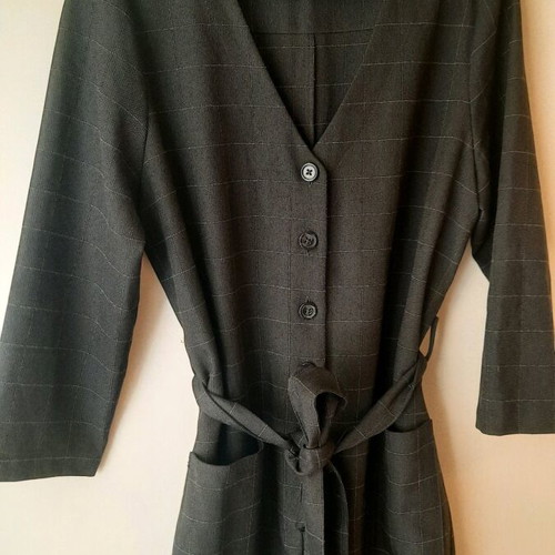 Mango one-piece like new, charcoal with subtle check details