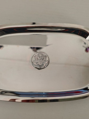 Vintage μικρός επάργυρος δίσκος σερβιρίσματος Lambidis Original Silverware