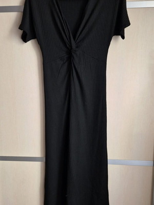 Stradivarius black ribbed one-piece used, size M