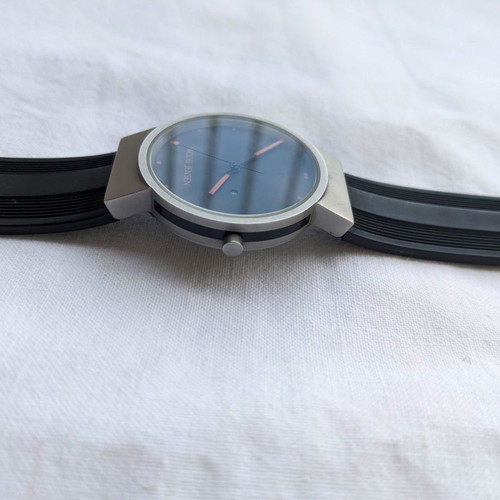 Jacob Jensen men's watch used, model 410, titanium case, rubber strap