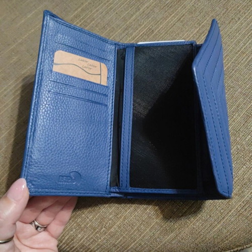 Lavor leather wallet new, blue