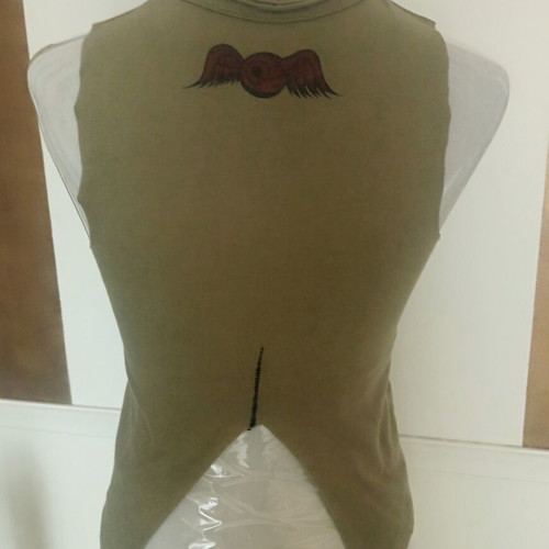 Von Dutch tank top vintage Y2K rare, like new, khaki with split-back hem