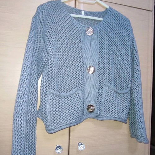 Gray cardigan like new, size large