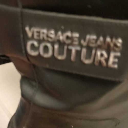 Μποτάκια Versace μαύρα καινούργια με κορδόνια