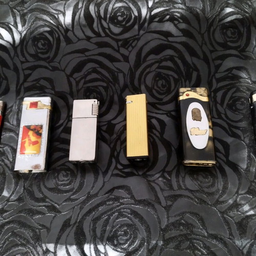 Vintage lighters used, set of 6 pieces