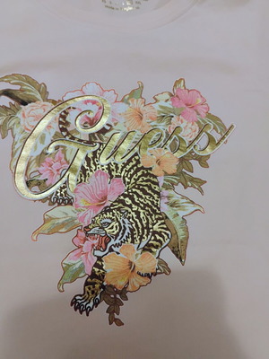 Guess T shirt with floral tiger design, XL