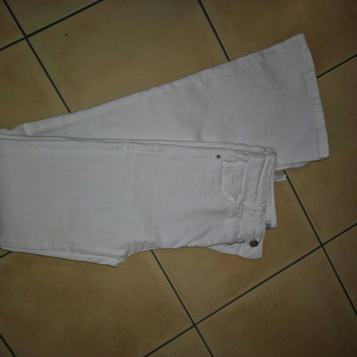 ZARA elastic flare high-waist jeans new, white, size S