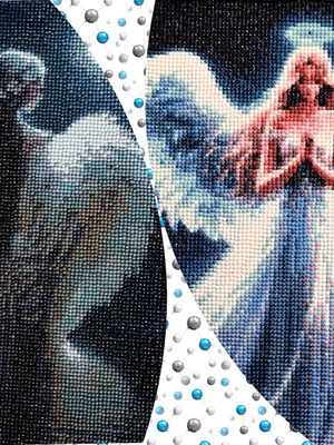 Set of two diamond painting canvases with Women Angels theme new