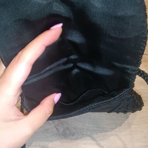 Black shoulder bag with beads vintage like new