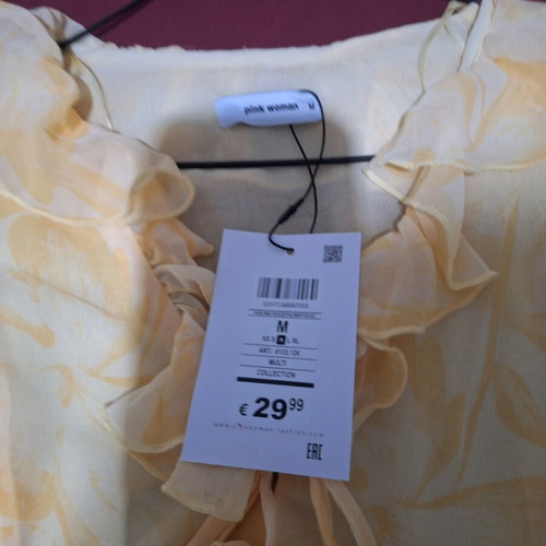 Pink Woman yellow dress, size M