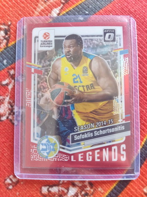 Big Sofo red parallel card Sofoklis Schortsanitis Legends optic Maccabi Tel Aviv 3/99 like new
