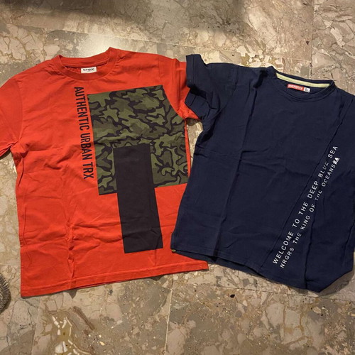 Trax boys' t-shirt set like new, size 12, blue and red