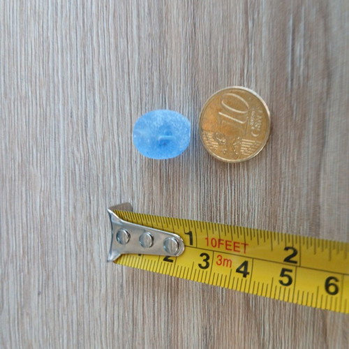 Sea glass new, light blue frosted piece from Athens beach