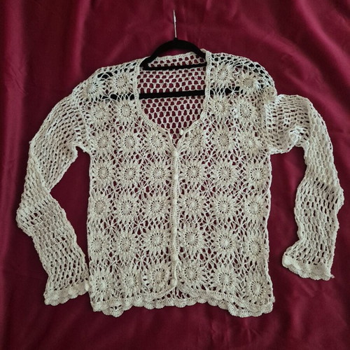 Handmade cardigan like new, white, one size