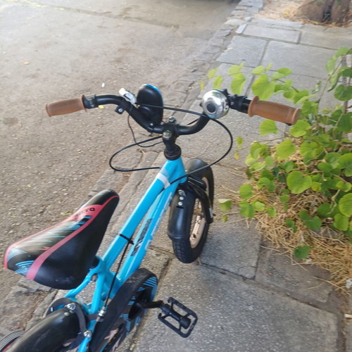 12-inch kids BMX bike, blue, disc brakes