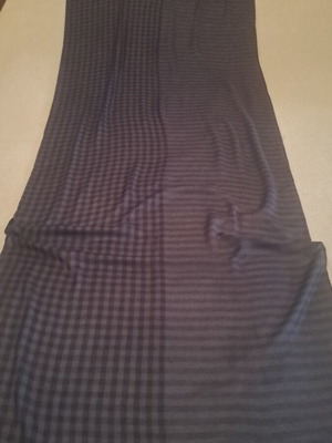 Summer scarf like new, gray blue checkered, 1.80×66 viscose 100%