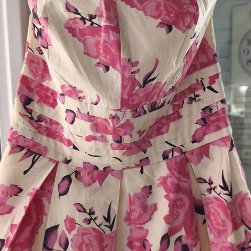 Dorothy Perkins bustier dress, beige and pink, size M