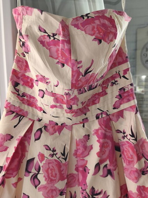 Dorothy Perkins bustier dress, beige and pink, size M