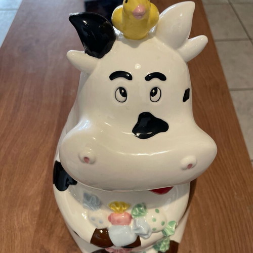 Brandani Mucca porcelain cookie jar new with sound sensor