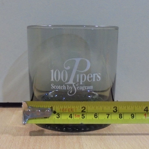 100 Piper's Scotch Whisky two promotional lowball glasses like new