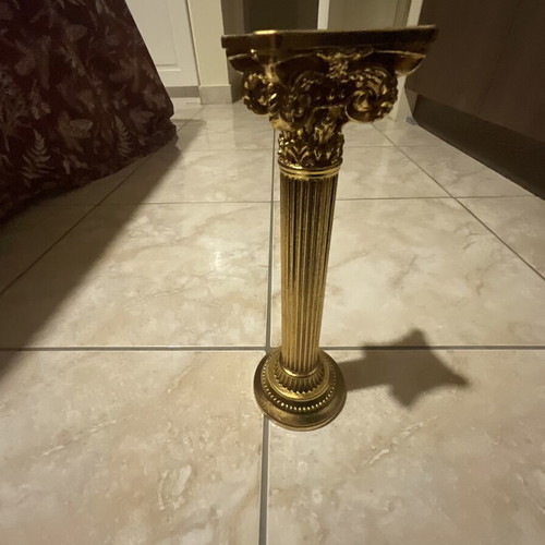 Gold metal decorative column 24 cm