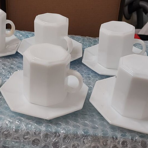 Coffee cups for Greek coffee set like new, 6 cups and 6 saucers