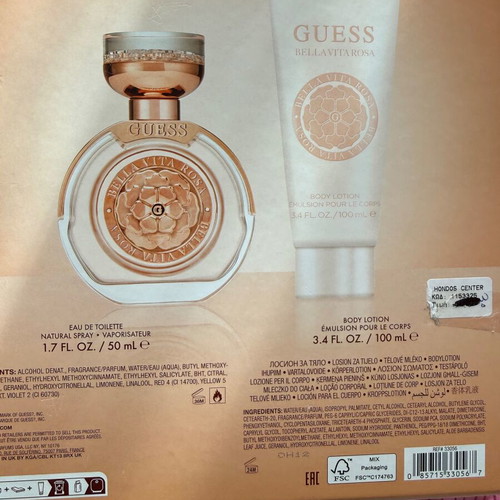 Guess Bella Vita Rosa gift set with body cream, new