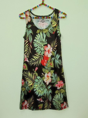 Floral print sleeveless mini midi dress new L/XL