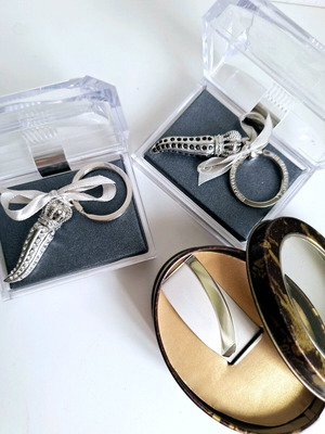 Renato Balestra keychains new, set of 3, black and white
