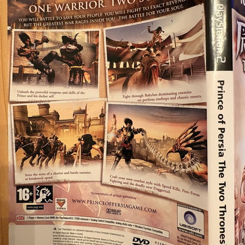 Prince of Persia The Two Thrones PS2 cover and manual like new