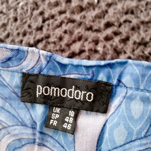 Pomodoro maxi spring skirt, XXL - XXXL, white and blue
