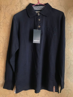 Men's long-sleeve shirt with collar size M HRD Vintage new blue