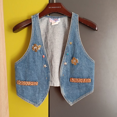 Brooklyn Blues Denim Vintage West Vest New, Women's S/M, Blue