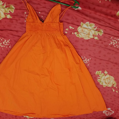 Zara orange summer dress Small new, 100% cotton