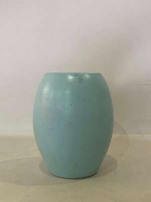 Vintage ceramic vase used, blue 17x9