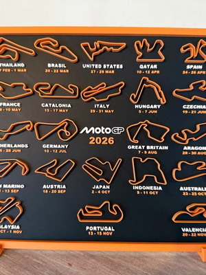 MotoGP 2026 calendar made to order with desktop stand