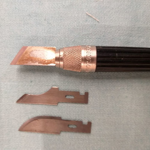 Rare utility knife used from 1950 with three attachments and case