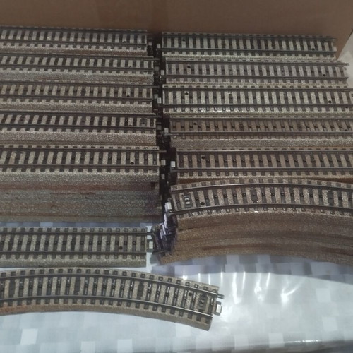 Marklin HO track lines used, approx. 180 pieces with metal base
