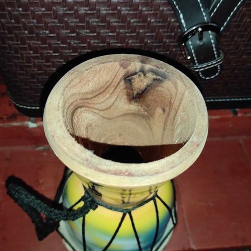Wooden doumbek from Tunisia like new with leather