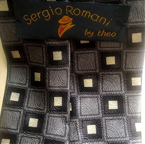 Sergio Romani ανδρική γραβάτα σε γκρι αποχρώσεις 100% μετάξι