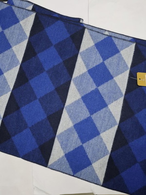 Blue checkered men's scarf with diamonds W-2215 new