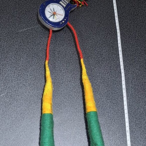 Vintage Table Clock Rastaman Figurine with Guitar like new
