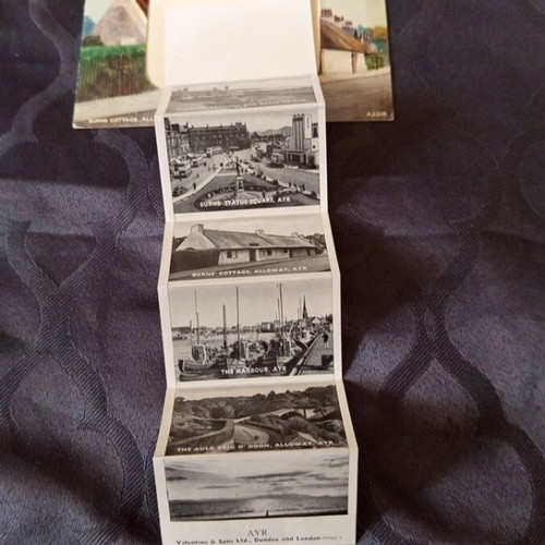 Scotland postcard with embedded photos used, small damages