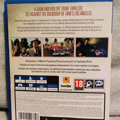 L.A.Noire PS4 used in very good condition