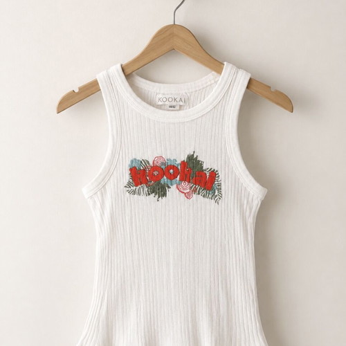 Kookaï Ribbed Tank Top XS like new, white, vintage Y2K style