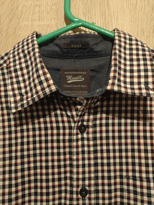 Manetti men's slim fit checked shirt medium used, multicolor