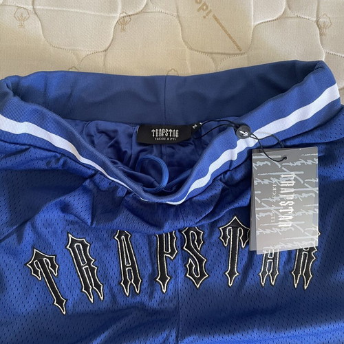 Trapstar Secret Shorts new, blue mesh, embroidered logo
